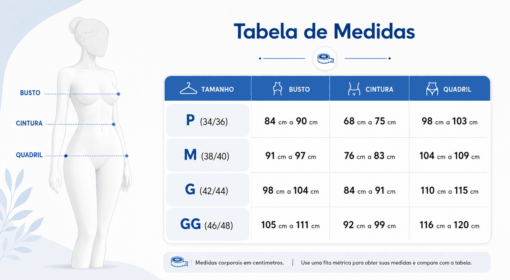 Tabela de medidas blōme